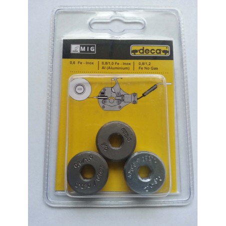 Kit of 3 feed rollers for DECA Starflux - Startwin - Decastar and D-Mig 400 machine