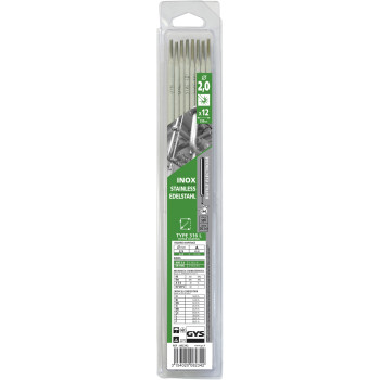 12 rutile electrodes 316 L for STAINLESS STEEL welding Ø 2 mm GYS