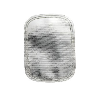 Aluminised hand protection shield with leather back Weldas