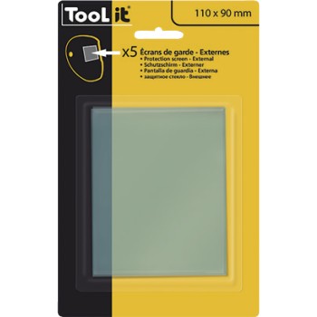 5 protection screens 110 x 90 mm external for GYS welding helmet