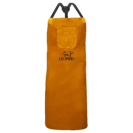Brown split leather welding apron