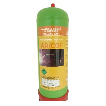 Disposable gas cylinder ARGON + CO²