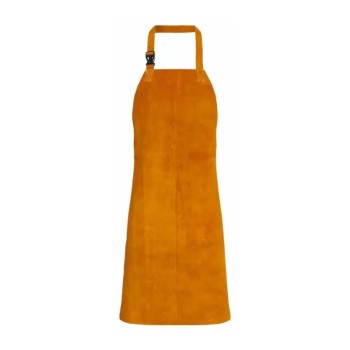 Brown split leather welding apron without pocket