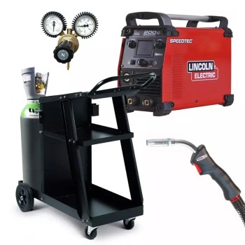 PACK: LINCOLN 200C welder + 3 m torch + Regulator + Gas + trolley