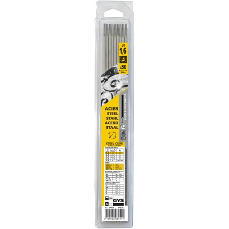 Pack of 50 rutile STEEL electrodes Ø 1.6 mm GYS
