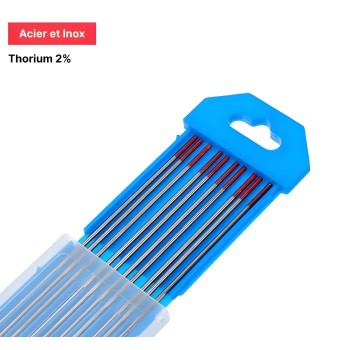 Tungsten Thorium 2% Electrodes (Red) - Ø1.6x150 mm (x10)