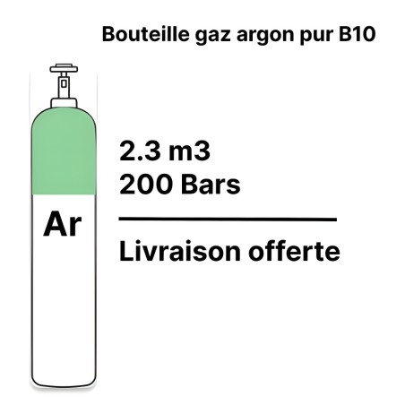 Pure Argon Welding Gas Cylinder - B10 - 2.2m³