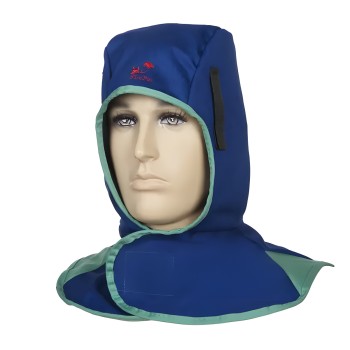 Blue welding balaclava, flame-retardant