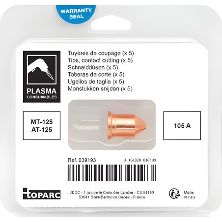 5 cutting nozzles 105 A for plasma torch MT-125 / AT-125