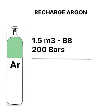 Pure Argon Gas Cylinder Refill - B8 - 1.5m³