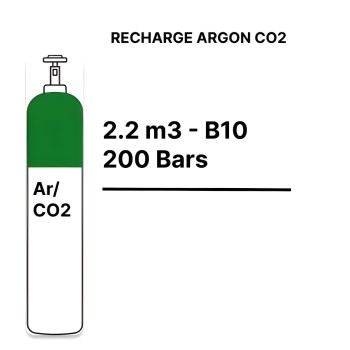 Argon CO2 Gas Cylinder Refill - B10 - 2.2m³