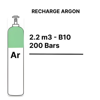 Pure Argon Gas Cylinder Refill - B10 - 2.2m³