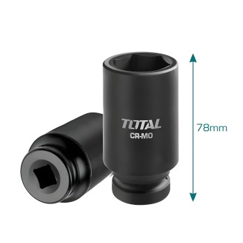 Set of 10 Long Sockets 1/2''  THKISD12102L | CrMo - Chrome-Molybdenum