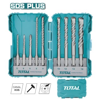 Set of 9 SDS Plus concrete drill bits TACSDL30901 | HSS