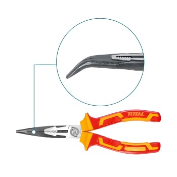 Insulated curved flat-nose pliers  THTIP2481 | 200 mm | Chrome-vanadium (Cr-V)