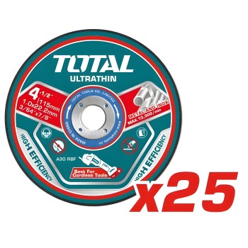 Box of 25 cutting discs TAC11011525 | 115 mm