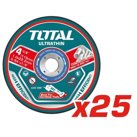 Box of 25 cutting discs TAC11011525 | 115 mm