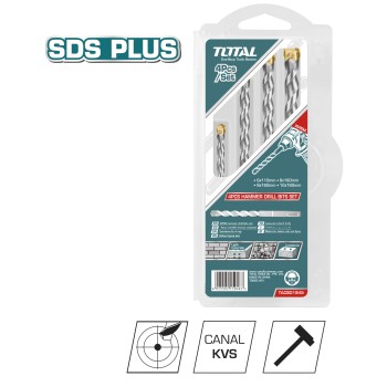 Set of 4 SDS Plus concrete drill bits TACSD1945 | HSS