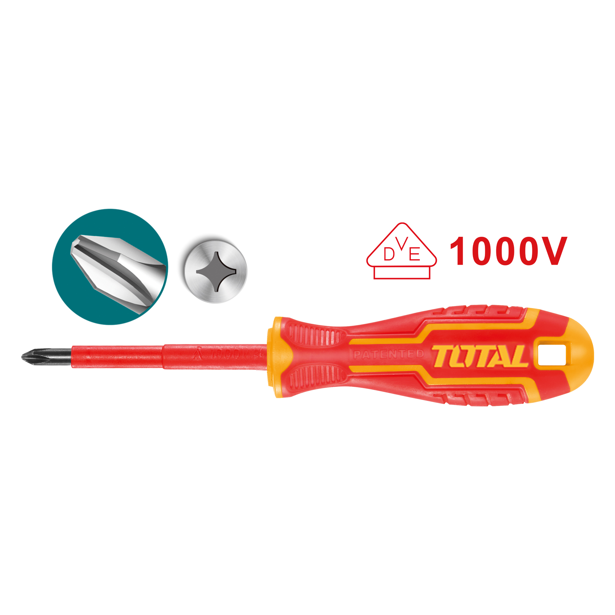 Insulated Phillips screwdriver  THTISPH | PH2 x 100 mm | Chrome-vanadium (Cr-V)