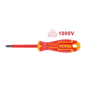 Insulated Pozidrive screwdriver  THTISPZ | PZ2 x 100 mm | Chrome-vanadium (Cr-V)