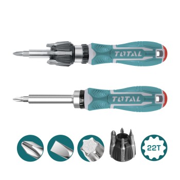 Screwdriver with 7 interchangeable bits TACSD30086