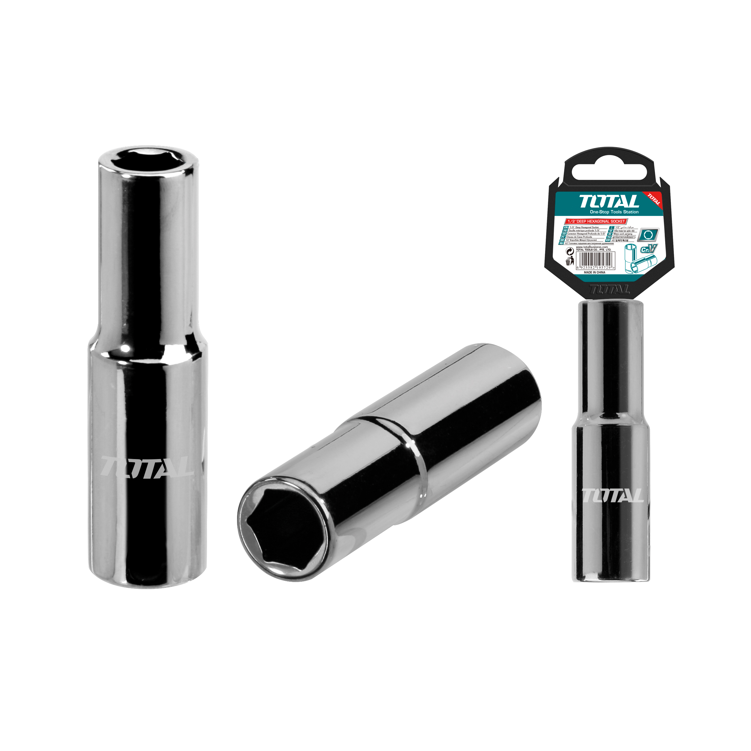 Long hexagonal socket 1/2'' THTST12L | 1/2 drive 12 mm | CR-V (50BV30)