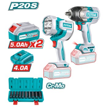 Pack impact wrench + battery-powered LED floodlight TOSLI241181E | 20 V