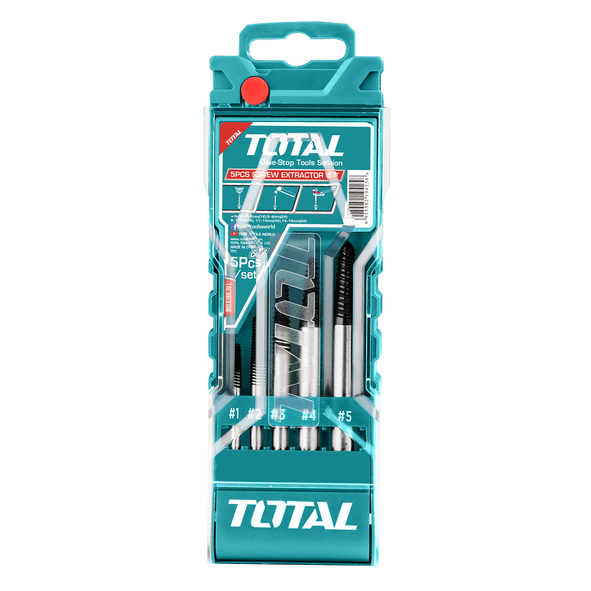 Set of 5 screw extractor drill bits TACSE0056 | HSS