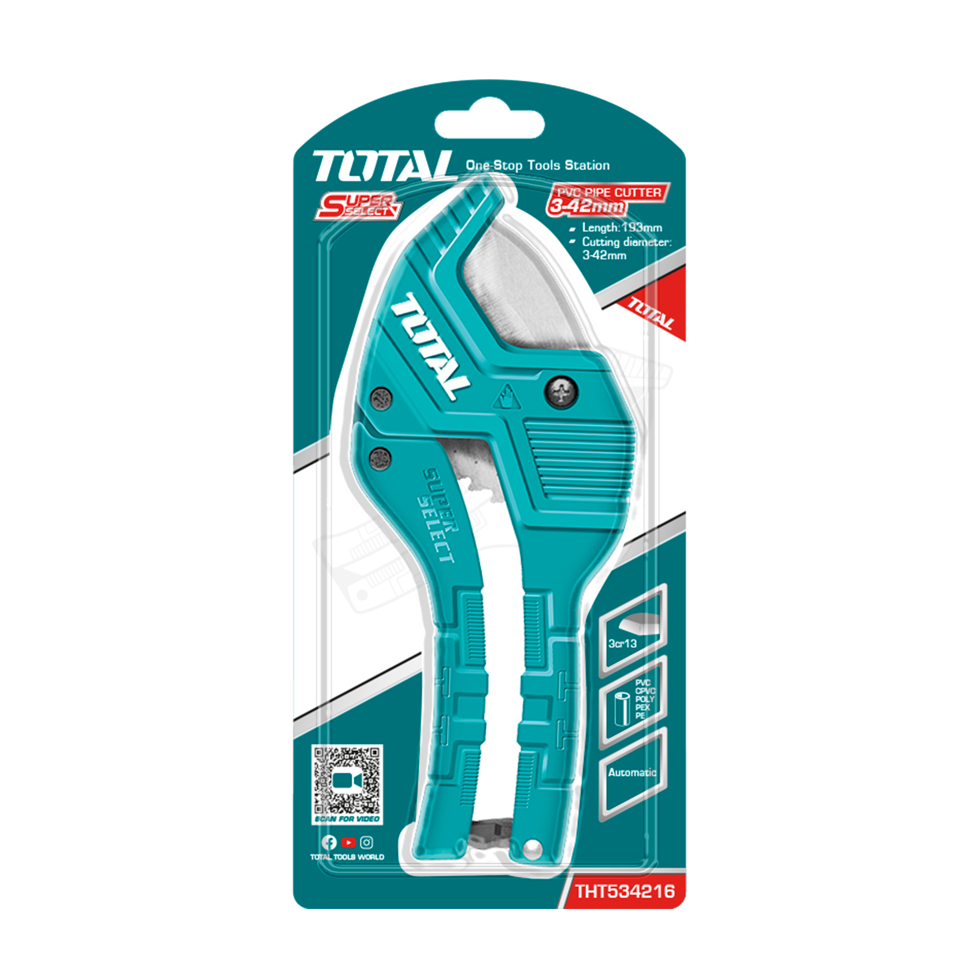 PVC pipe cutter THT534216 | 42 mm | Aluminium