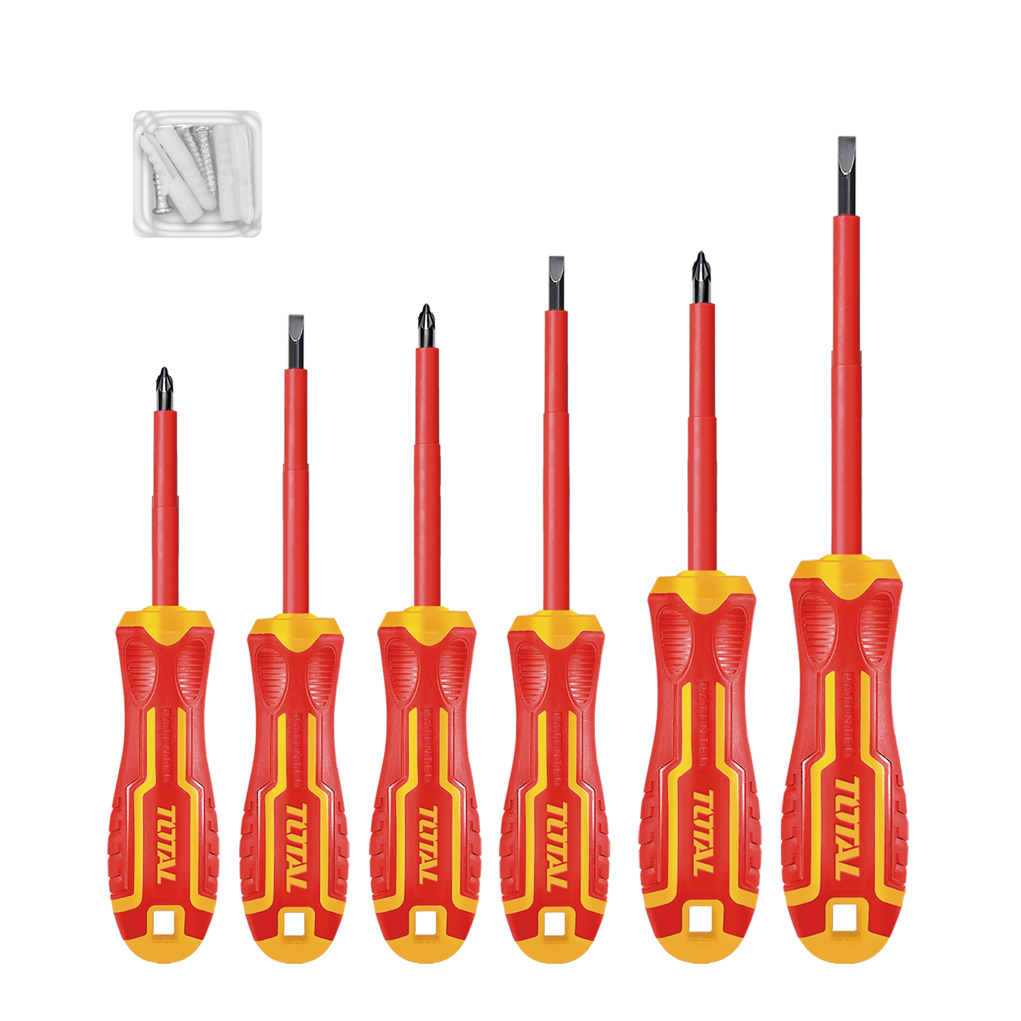 Set of 6 insulated screwdrivers  THTIS566 | Chrome-vanadium (Cr-V)