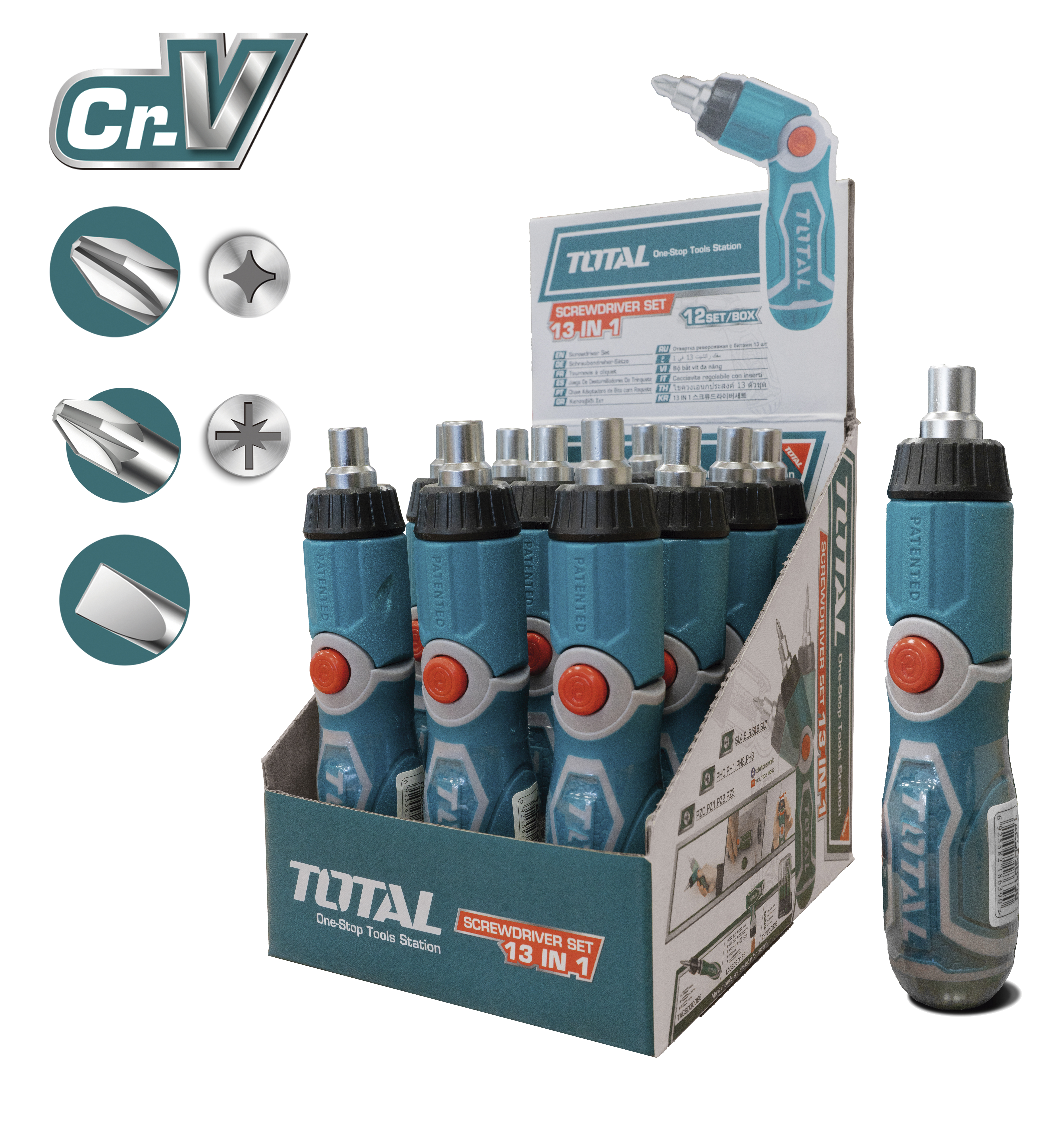 12-bit articulated screwdriver TACSD30136 | Chrome-vanadium (Cr-V)