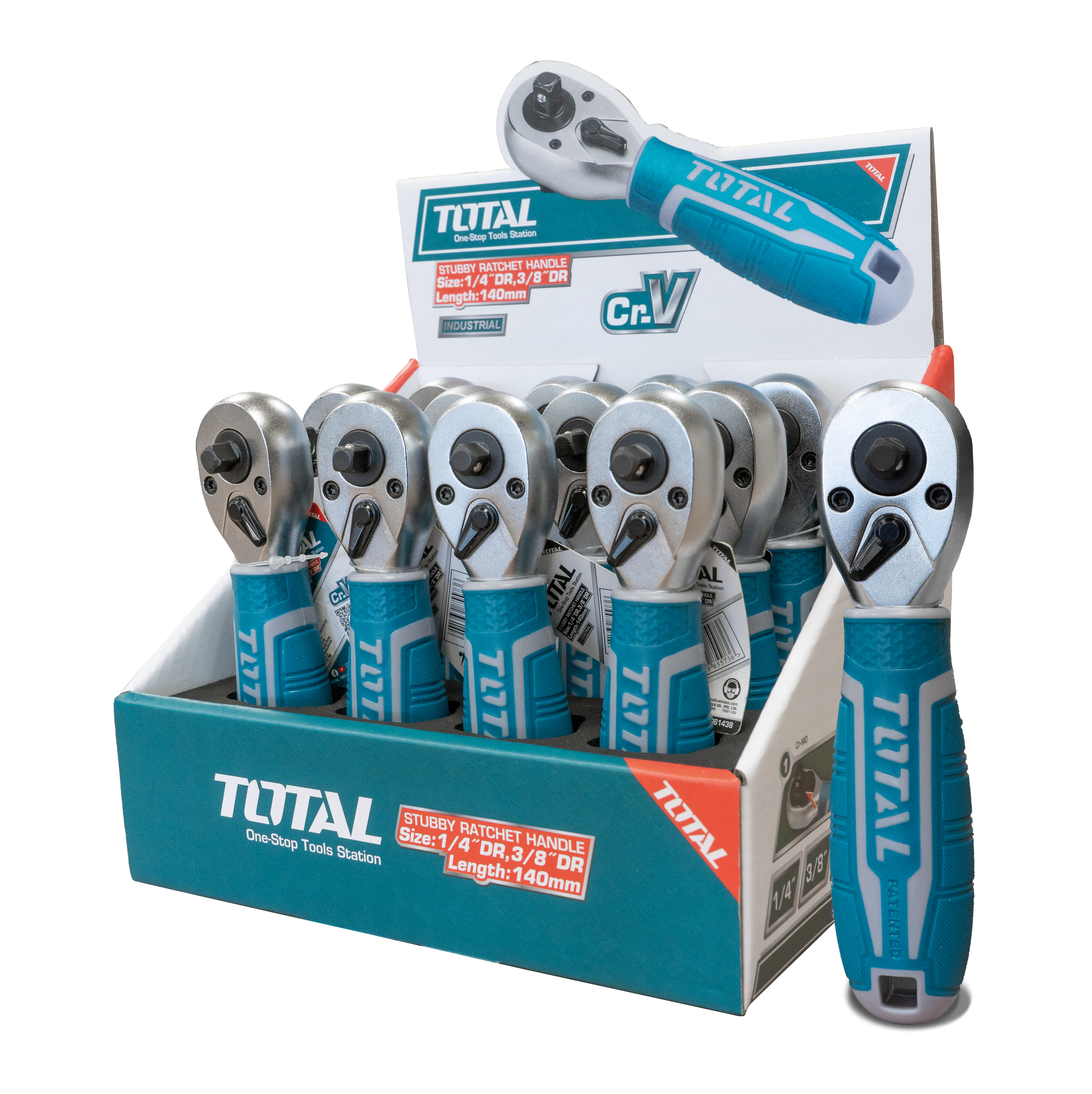 Reversible ratchet wrench THT1061438 | 140 mm | Chrome-vanadium (Cr-V)