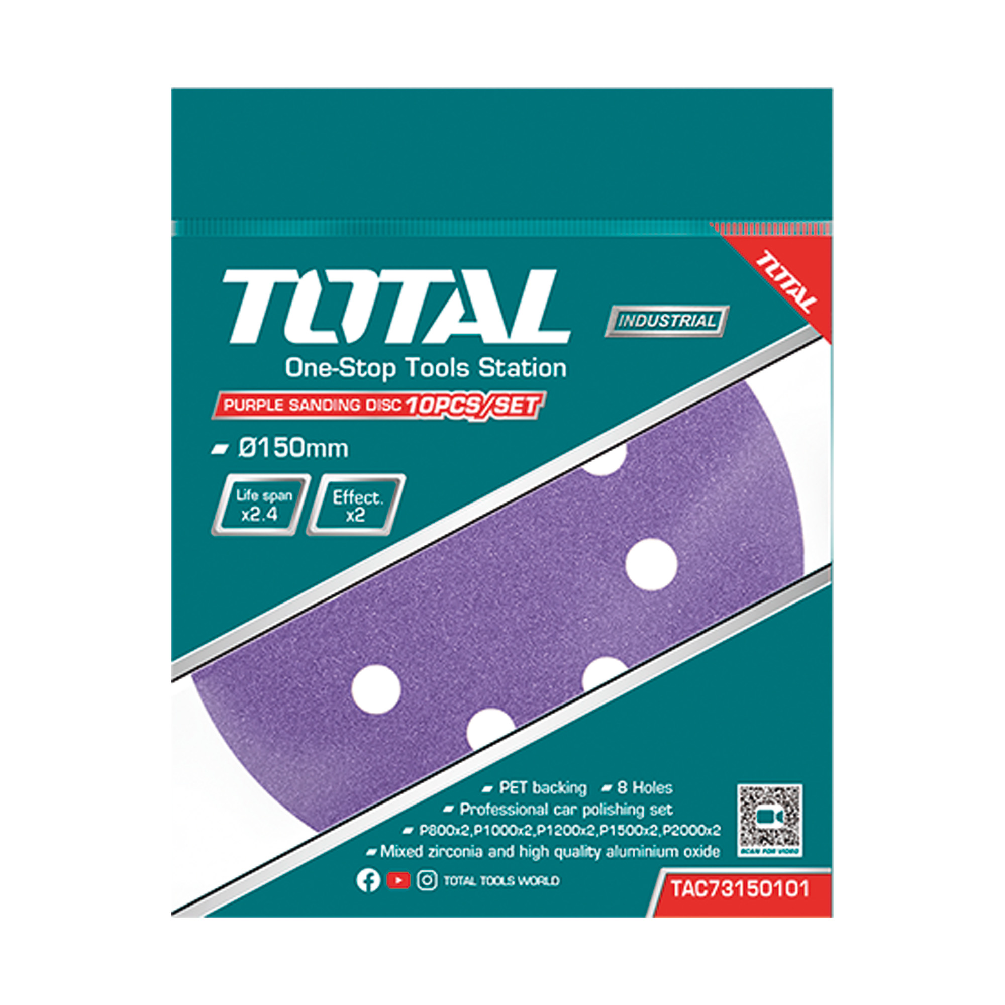 Set of round abrasive sheets TAC73150101 | Ø150 mm