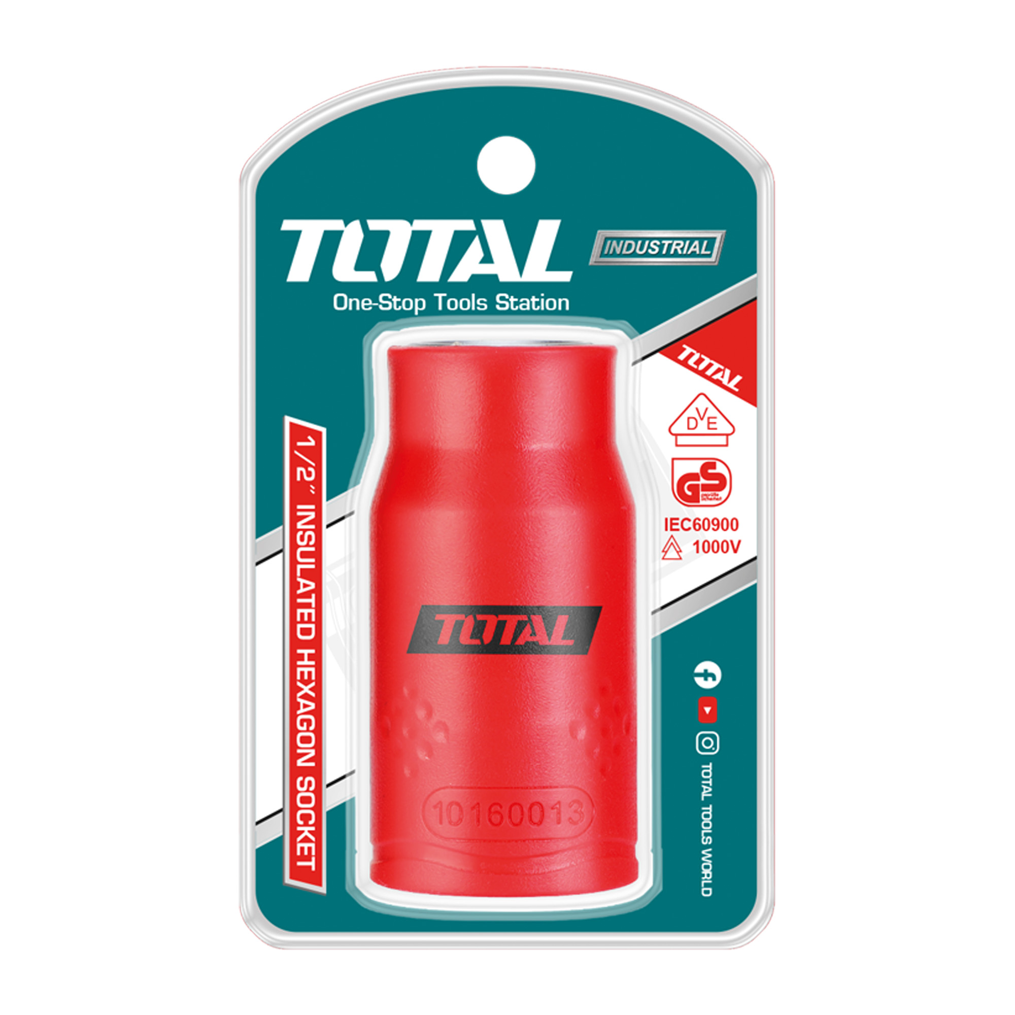 Insulated 1/2'' hexagonal socket THIHAST12 | 10 mm | Chrome-vanadium (Cr-V)