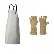 Protective gloves and apron